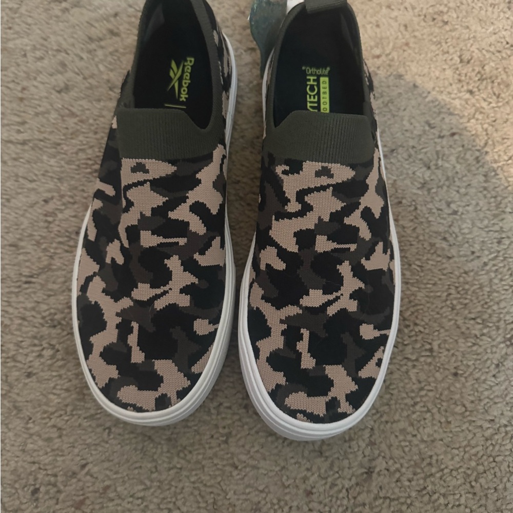 Reebok Women Camo Slip-On Sneakers - Black and Brown